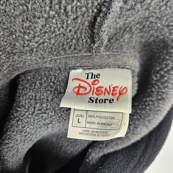 Disney Store Eeyore Hoodie Women Large Sweatshirt Embroidered Quarter Zip Black - Picture 10 of 11